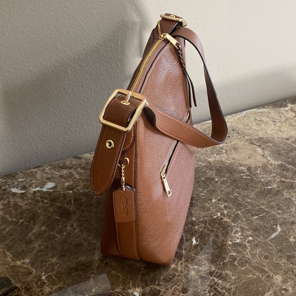 HP🎉 COACH Val Duffle, Shoulder or Crossbody, Redwood Brown, Pebble Leather, NWT - Picture 5 of 15